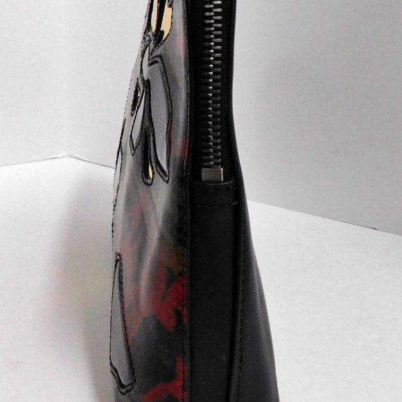New‎ 3.1 Phillip Lim Black leather Gold Red Brown Leaf Clutch Bag